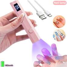 Lámpara secadora de uñas portátil conveniente UV/LED para curar todo tipo de esmalte de uñas, herramienta de arte de uñas recargable USB de secado rápido