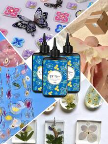 100g/200g/400g UV Resin Hard, Crystal Clear UV Cure Epoxy Resin Kit Premixed Resina UV Transparent Solar Activated Glue For Jewelry Making Fast Curing