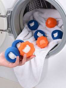 6pcs/Set Random Pet Hair Remover Balls, Reusable Laundry Dryer Balls, Reduce Wrinkles & Save Drying Time - Multicolor - View 1