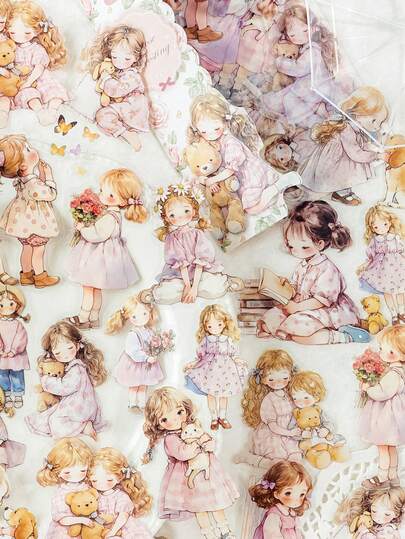 MOCARD 40pcs/Pack Doll House Theme Sticker Pack, Creative Aesthetic Sticker Art, DIY Decorative Scrapbooking Material, Holiday Gift, Personalized Scrapbook School Supplies,School Supplies,Back To School