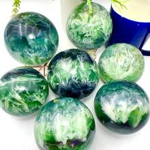 1 Piece Large Natural Snowflake Feather Rainbow Fluorite Crystal Ball ( 2.7-3.1inch ) - Bohemian Style Purple And White Marble Pattern Decorative Ball, Suitable For Home And Office, Christmas And Mother's Day Gift, Collectible Crystal Ornament - 1 Piece (7-8 Cm/2.7-3.1 Inches) - View 10