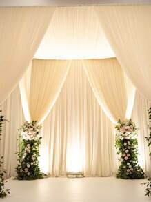 1/2/4 Piezas de Tela de Gasa Transparente Elegante Beige, Cortinas de Fondo para Fiesta, Decoración de Boda y Fiesta, Tela de Fondo Crema, Decoración para Despedida de Soltera, Decoración de Cumpleaños, Suministros de Decoración, Suministros de Boda, Tela para Arco de Boda, Decoración de Fondo para Fotomatón, Decoración para Día de San Valentín, Aniversario, Decoración de Escenario, Regalos de Boda