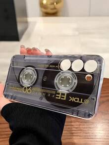 1个卡带/唱片透明软手机壳，兼容三星Galaxy A04e/12/A13/A14/A34/A50/A52/A53/A54/S21/S22/S23/S24/S25/S25 Ultra，2D图案设计 - 無色 - 查看 4