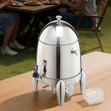 Stainless Steel Beverage Dispenser, 2.7 Gallon Drink Dispenser  With Alcohol Burner, Hot & Cold Drink Dispensers For Coffee Tea Hot Water, With Spigot Ice Tube, For Restaurants, Hotels, Parties - Stainless Steel 2.7 Gal - 查看 1