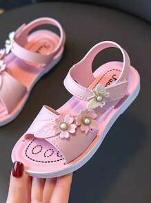 Sandalias de playa de moda para niñas, zapatos para exteriores con estilo de princesa antideslizantes para niños pequeños/bebés