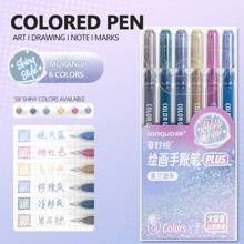 4/6 Stücke/Set Glitzer-Textmarker, leuchtende Farbstifte für Journaling, Scrapbooking, Malen, Zeichnen, Basteln, tolle Geschenkidee für Freunde und Familie, Schulmaterial, Schulanfang