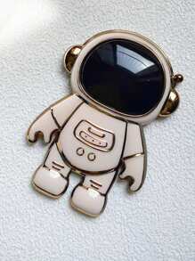Astronaut Shaped Phone Stand - Suitable For Various Phones With Protective Cases, Retractable Foldable Astronaut Design Metal Plating Adhesive Phone Holder Compatible With IPhone, Android Phone, Gift For Birthday, Family, Friends Phone Accessories