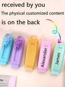 Gomme rétractable mignonne et personnalisée en forme de petite tortue, design extensible pour le dessin et l'écriture, convient pour les examens et l'usage de bureau - Matériau PP durable, gomme en forme de tortue mignonne, design de gomme de dessin animé créatif, propre et peu émiettante, style poussoir personnalisé, convient pour la rentrée scolaire, fournitures scolaires, gommes pour enseignants, outils de correction de bureau et d'étude, fournitures scolaires, rentrée des classes