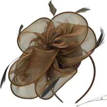 1 Stück Fascinator Hut Teezeremonie Kopfschmuck mit Bändern, Federn auf Haarband und Clip für Mädchen und Frauen, Haaraccessoire