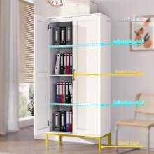 Storage Cabinet,Kitchen Pantry Cabinet With 2 Doors And Adjustable Shelves,Tall Storage Cabinet For Bathroom, Living Room, Laundry,Natural,Blcak,White