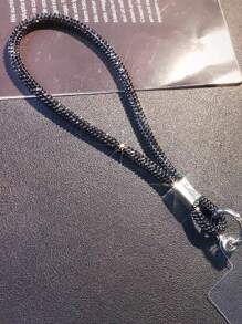 1 قطعة سلسلة معصم مرصعة بالراين كريستال، ديكور علوي فاخر مرصع بالراين، حزام هاتف قصير عصري، سلسلة كاميرا مضادة للفقد