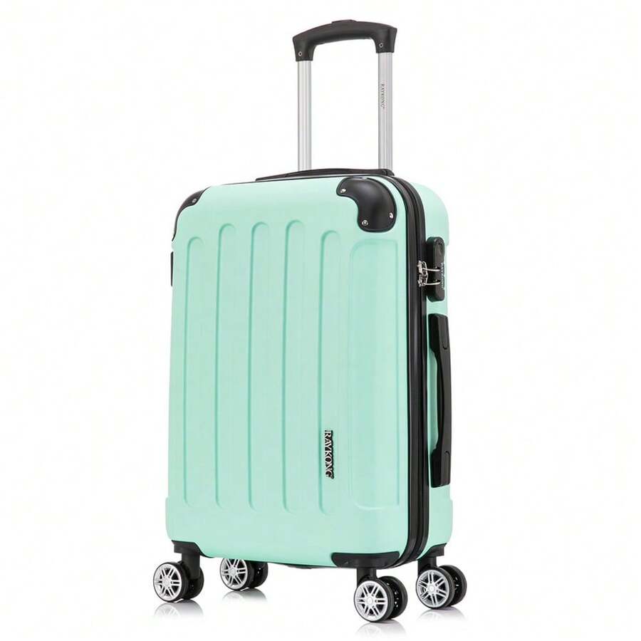 ABS Cabin Suitcase 55x40x20cm (40L) - Small Trolley Hand Luggage - 4 Double 360° Spinner Wheels - Hand Luggage | Heavy Duty | Durable | With Telescopic Handle | Ideal For Business Travel & Vacation | For Men & Women - Yellow/Navy/Black/Silver/Red/Pink/Rose Gold/Turquoise/Mint/Purple/Green - 薄荷綠 - 查看 1