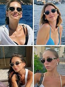 1 Stück Vintage ovale Modebrillen für Frauen mit kleinem Metallrahmen, modische Brillen für Damen, Strandaccessoires für Frauen, Brillen, Sonnenbrillen-Basics für Herbst-Winter-Damenoutfits, Business-Casual-Geschenke