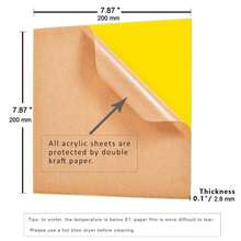 10 PCS Acrylic Sheet 1/8 Thick 8 X 8 Inch Opaque Colored Cast Acrylic Sheet For Laser Cutting And Engraving Materials, UV Printed Signs, Crafts And DIY Projects. - 珊瑚橙 - 查看 5