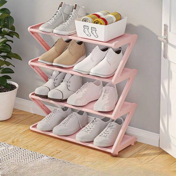 New Non-Woven Material Z-Shaped Simple Assembly Shoe Rack For Home Use, Student Dormitory, Dormitory Rental Room Shoe Rack Storage Rack