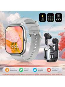 Z15 Multifunctional Smart Watch - Music, Calls, Messages, Step Tracking, Weather And More, Comes With Wireless Earbuds