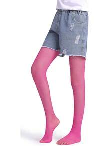 Henwarry Girls Sparkle Fishnet Stockings Children's High Waist Tights Rhinestone Hollow Out Party Pantyhose