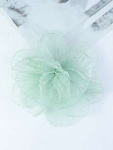 Elegant Handmade Chiffon Large Floral Brooch Hair Clip, For Women Clothing, Wedding Accessories - Yarn Flower - View 14