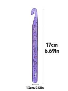 Large Crochet Hooks, Ergonomic Handle For Arthritic Hands, Professional Huge Crochet Needles, Purple Transparent Crochet Hook For Beginners And Crocheting Yarn - Purple - View 12