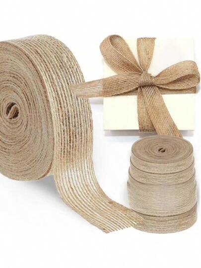 10M/Roll 6mm-50mm Mesh Burlap Trim Natural Jute Burlap Ribbons Vintage Rustic Linen Ribbon DIY Craft Gift Wrapping Wedding Decora