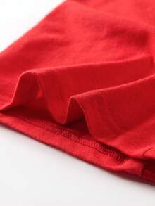 4pcs Men's Red Briefs, Non-Curling Leg Hem, Elastic Waistband, Mid-Rise Underwear Shorts - Red - View 9