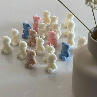 30/20/9/4 piezas Velas aromáticas sin humo con diseño de oso adorable, perfumadas para dormitorio, de larga duración para el hogar, regalo de cumpleaños para mujer, velas aromáticas hechas a mano DIY, decoración del hogar y dormitorio, regalo de mano con velas aromáticas, regalos de bautizo de bebé, regalos de Navidad, decoración de lujo, velas decorativas, regalos para mujeres, velas aromáticas para recuerdos de boda, regalos de Navidad para ella
