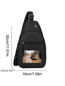 1 Piece Customized Waist Bag, Chest Bag, Casual, Fashionable, Letters, DIY, Simple, Light, Portable, Large Capacity, Wear-Resistant, Solid Color, Travel, Shopping, Zipper, Multi-Function, Multiple Bags