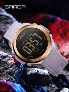 SANDA. SANDA Top Brand Unisex Luxury Men's LED Digital Sport Watch, Casual Fashion Women's Watch, Military Multi-Function Chronograph Alarm Outdoor Waterproof Men's Wristwatch - Black - View 4
