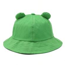 1pc/2pcs Cartoon Frog Printed Bucket Hat, Couple/Parent-Child Hats, Summer Caps - Green - View 5