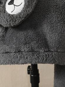 Bộ đồ thể thao thường ngày cho bé trai mặc hàng ngày, mùa đông, áo hoodie và quần dài màu trơn - Xám - Xem 5