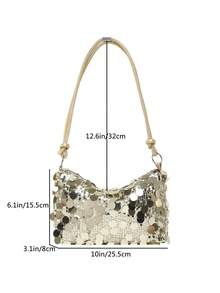 Glamine New Summer Fashion Sequins Armpit Bag, Versatile Large Capacity Shoulder Bag, Handbag For Party - Gold - View 5