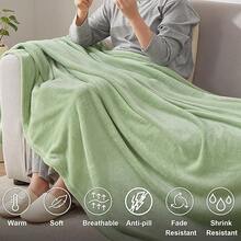 Sofa Blanket Living Room Cover SetFleece Blanket Twin Size, Soft Cozy Twin Blanket, Fuzzy Flannel Blanket Bed, Sofa, Couch, Travel, Camping, 60 X 80 Inches - 鼠尾草綠 - 查看 3
