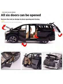 2025 New 6-Door Elf Car Model, Inertia Powered Music Toy Car, Luxury MPV Business Vehicle, Baby Ornament, Birthday/Holiday/Gift