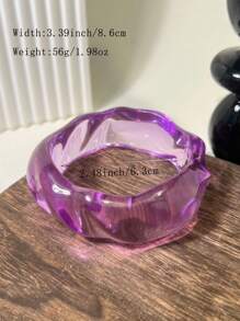 1pc Women's Charm Purple Series Asymmetrical Round Bracelet, Sexy Design Suitable For All Year Round Wear And Party Gift