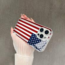 American Flag Mobile Phone Case, Inspired By Patriotism And Freedom, Suitable For IPhone 16, 15, 14, 13, 12 And 11 Pro Models, Made Of TPU Material, And Provides Shockproof Protection. Perfect For Family, Friends, Children, Birthdays, Spring, Holidays, Boyfriends, Girlfriends, And Valentine's Day Gifts. - màu đen - Xem 4