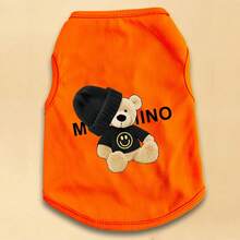 狗狗背心熊图案，防掉毛，可机洗，春夏宠物服装，适合中小型犬和猫，8种颜色可选