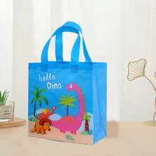 4 piezas/Juego 23*22*11CM Bolsas de tela no tejida a prueba de agua con patrón de dinosaurio, bolsas de regalo reutilizables para decoración de fiesta de cumpleaños - Multicolor - Ver 5
