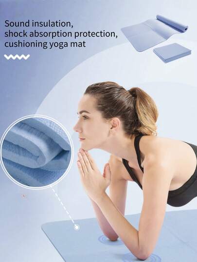 1片装TPE材质可折叠瑜伽垫，防滑、柔软有弹性，适合初学者、健身塑形、防滑便携、运动健身、午睡垫