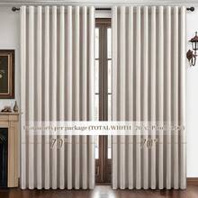 Blackout Curtains 70 Inches Extra Wide Natural Linen Curtains 84 Inch Length For Living Room, Pleated Farmhouse Bedroom Thermal Drapes For Winter Thick Window Energy Efficient 70"W X 84"L 2 Panels - 芥末黃 - 查看 9