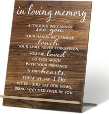 In Loving Memory Wedding Sign Acrylic Memorial Table Sign For Wedding Wooden Decor For Ceremony And Reception(Classic) - 銀色 - 查看 1