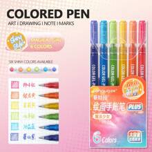 4/6 Stücke/Set Glitzer-Textmarker, leuchtende Farbstifte für Journaling, Scrapbooking, Malen, Zeichnen, Basteln, tolle Geschenkidee für Freunde und Familie, Schulmaterial, Schulanfang