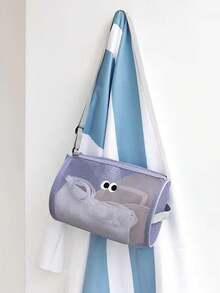 1pc Cylindrical Mesh Breathable Casual Travel Handbag & Crossbody Bag, Beach & Swimming Toiletry Storage Bag Toiletry Bag For Ladies,Small Makeup Bag,Toiletry Bag For Ladies,Small Makeup Bag,Toiletry Bag For Women,Gifts For Women,Christmas Gifts,Gift Ideas For Women - Multicolor - View 15