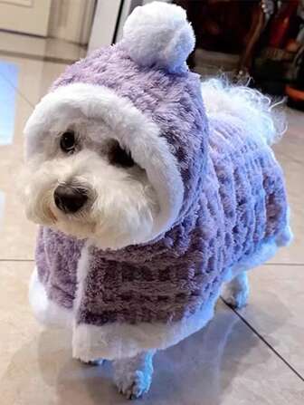 Capa cuadrada a cuadros linda para mascotas, ropa suave y cálida para perros pequeños como Pomeranos y Bichones Frise, adecuada para otoño/invierno