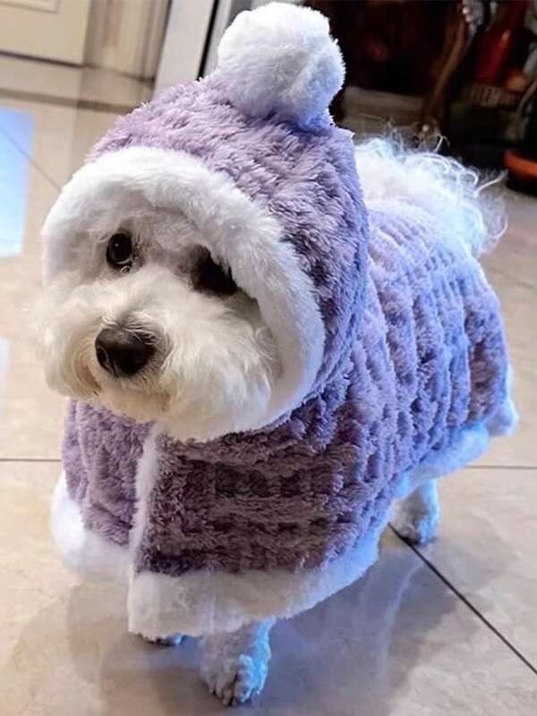 Cute Plaid Square Pet Cloak, Soft & Warm Clothing For Small Dogs Like Pomeranian & Bichon Frise, Suitable For Autumn/Winter