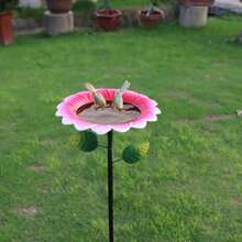 1pc 7.8*28.3 Inch Unique Lotus Design Bird Feeder, Practical And Decorative For Garden, Patio, Lawn Bird Bath, Ideal For Gardening Enthusiasts & Bird Watchers
