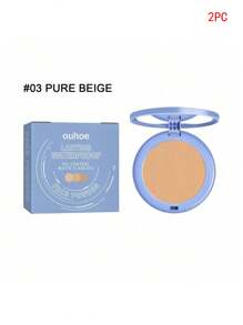 1 pieza Polvo de fijación compacto - Polvo compacto de cobertura duradera, sin transferencia y construible con niacinamida, extracto de lavanda y mica. Acabado suave y refinado, apto para uso con mascarilla, excelente resistente al agua