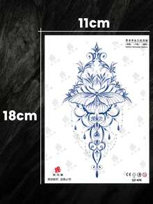 1pc Fashionable Butterfly Chain Print Temporary Tattoo, Flower & Chain Tattoo Designs, Unisex Body Art Fake Tattoo Sticker, Waterproof, Suitable For Arms, Hands, Abdomen, Feet - Safe, Easy To Apply & Remove, Lasts 7-14 Days, Beach Party Accessory, DIY Gift