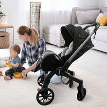 Portable Baby Stroller, Lightweight And Foldable, Metal Frame, Adjustable Seat Angle, Push Both Directions, Adjustable Sunshade Roof | Perfect For Travel And Outdoor Use, - Available In Multiple Colors, Black/Pink/Green - 黑色 - 查看 3