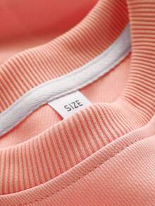 Tween Girls Casual Cartoon Squirrel Pattern Cute Simple Style Round Neck Long Sleeve Sweater Pullover Autumn Winter New - Pink - View 4