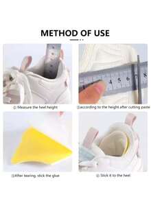 4 Pieces Heel Pads For Sneakers, Size Adjustable, Non-Slip Foot Pads, Insole Heel Protection, Back Stickers, Best Insoles, Make Shoes Neat And Perfect, Suitable For Summer Women's And Men's Sneakers And High-Top Shoes, Comfortable High-Quality Foam Insoles, Low Friction, Breathable, Self-Adhesive, All-Day Comfort Insulation, Galentines, Puppy, Carnival, Party Decorations, Shoe, Spring Summer Picks, Brides Maid Gifts, Room, Bedroom Decor, Bedroom Decor, Beach, Travel, For Men, For Women, Vacation,Cute Stuff,Mother's Day Gift,Bedroom Decor,Garden,Kitchen Decor,Summer,Beach,Travel Essentials,Room Decor,Squishy,Graduation - Multicolor - View 7